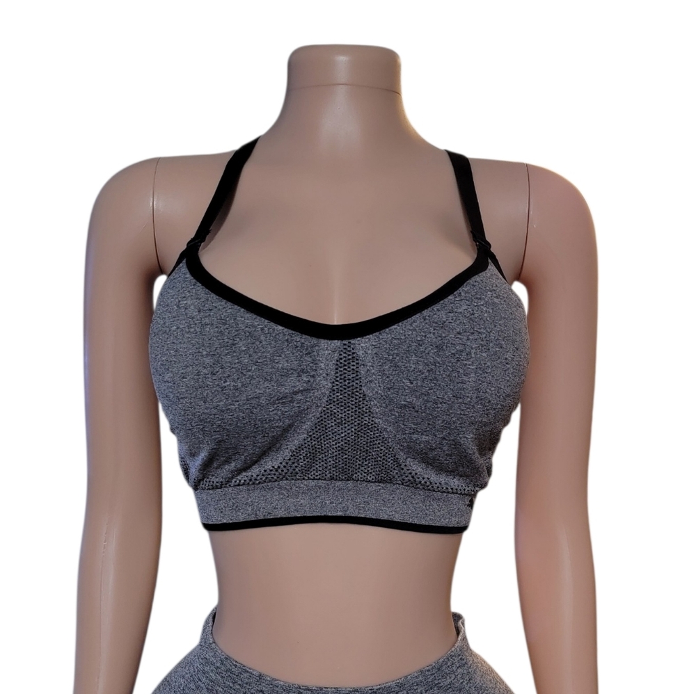 Puma Black and Gray Sports Bra